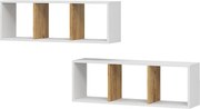 Półka ścienna biały/złoty dąb 90x22x30 tomy