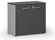 Szafa biurowa z drzwiami PRIMO GRAY, 800 x 420 x 740 mm, szary/grafit