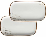 Mäser 2-częściowy zestaw tac Pintar White brązowekropki 25 x 14 x 2 cm, S