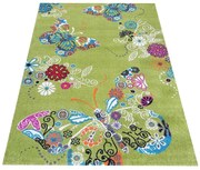 Zielony dywan dziecięcy w motyle F0-D05
