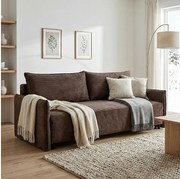 CORDO – sofa 3-osobowa z funkcją spania 197x140 cm, tkanina Poso 6 brązowa