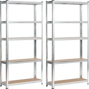 2x REGAŁ METALOWY 90x30x180 SREBRNY