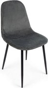 Zestaw 4 krzeseł z szarego aksamitu - IRELIA