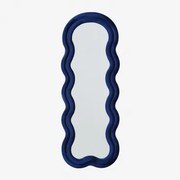 Lustro Ścienne Nieregularne 60x160 Cm Tapicerowane Evelyn Aksamitny Ken Blue - Sklum