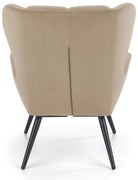 TYRION fotel wypoczynkowy beżowy tkanina BLUVEL uszak pikowany skandynawski