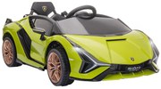 HOMCOM Elektryczny samochodzik dla dzieci, Lamborghini, 3-5 km/h, zdalne sterowanie, dla dzieci 3-5 lat, Zielony