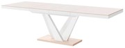 Stół rozkładany VEGAS 160(256)x89 cappuccino/biały połysk HUBERTUS