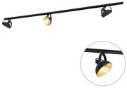 System szynowy jednofazowy z 3 regulowanymi czarnymi reflektorami - Magnax Nowoczesny Oswietlenie wewnetrzne