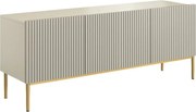 Szafka RTV z szufladą Nicole 150 cm - kaszmir / złote nóżki
