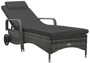 Leżak ogrodowy z kółkami K1-E10