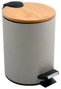 Szarobrązowy stalowy kosz na śmieci z pedałem 5 l Adonis – Spirella