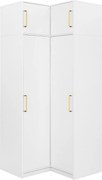 Szafa narożna 2-drzwiowa - szer. 115 cm - Biały + Nadstawka - LIZANDRO