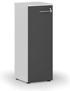 Szafa biurowa niska z drzwiami PRIMO WHITE, 400 x 420 x 1087 mm, biały/grafit