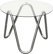 Okrągły stolik ze szklanym blatem ø 50 cm Ventana Round – Leitmotiv