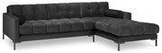 Ciemnoszary aksamitny narożnik Cosmopolitan Design Bali, prawostronny