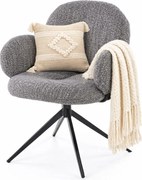 Popielate krzesło z obrotowym siedziskiem L7-K04