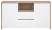 Biało-naturalna komoda w dekorze dębu 149x84x48 cm Next – Tvilum