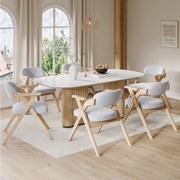 Zestaw 6 składanych krzeseł do jadalni - składane i chowane - poduszka welurowa - 64,5 x 66,5 x 73 cm - drewno - szary