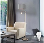 Eglo - LED Lampa podłogowa TUNJA 1xE27/60W/230V + LED/2,1W śr. 38 cm chrom/szary