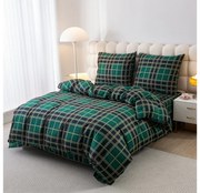 PrzytulneMieszkanie.pl PrzytulneMieszkanie.pl Flanelowa pościel KOSTKA zielona Rozmiar pościeli: 2 szt 70 x 90 cm | 200 x 220 cm