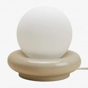 Lampa Stołowa Ceramiczna Z Kryształową Kulą Kryx Kremowa Tapioca - Sklum