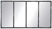 Lustro industrialne z żelaza w kształcie okna - Dł. 140 x Wys. 75 cm - Postarzana czerń - MAASTRICHT