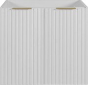 Szafka łazienkowa z drzwiami, biały + złoty uchwyt, 60 x 57 x 46 cm