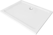 Mexen Flat brodzik prostokątny slim 100 x 80 cm, biały, syfon chrom - 40108010