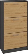 Szafka na obuwie PAULA | Antracyt/Dąb Artisan | 60x28x116 | Nowoczesna, Elegancka szafka na obuwie