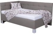 Łóżko tapicerowane z materacem i miejscem do przechowywania MARIA PETITE 120x200 cm taupe
