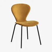 Krzesło Do Jadalni Sztaplowane W Aksamicie Uit Mostaza & Czarny - Sklum