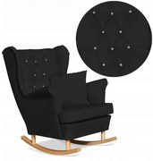 Fotel Uszak eko skóra Bujany Gaja Skandynawski Family meble czarny