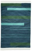 Ciemnoniebieski dwustronny zewnętrzny dywan z tworzywa z recyklingu Green Decore Marlin, 90x150 cm
