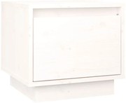 Biała drewniana szafka nocna z szufladą E2-E07