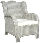 Szary fotel z naturalnego rattanu H1-P55