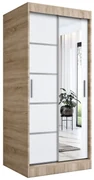 Szafa przesuwna MODUO COMFORT 2 90 dąb sonoma/biała mat z lustrem MKPOL