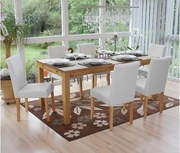 Zestaw 6 krzeseł do jadalni Littau ze sztucznej skóry,  imitacja skóry, matowy biały, jasne nogi