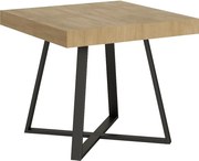 Stół rozkładany 90/194x90 cm Abbraccio dąb naturalny nogi antracytowe