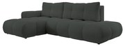Rozkładany narożnik tapicerowany z pojemnikiem na przechowywanie w kształcie L ALMADA lewy antracyt