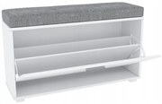 Szafka na buty 1 drzwi kolor biały poduszka szary