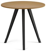 Stolik kawowy PRIMO ZEN, średnica 80 cm, czarna podstawa, buk