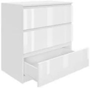 Komoda BASIC 3 szuflady – Biała połysk | 71x75x40 cm