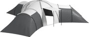 Outsunny Namiot Campingowy dla 6-9 Osób, 4 Pomieszczenia, Przedpokój, Wodoodporny, 615x 615x225cm, Szary