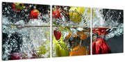Obraz - Owoce (z zegarem) (90x30 cm)