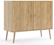 Skandynawska komoda boho dąb craft złoty N7-D31