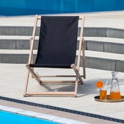 Leżak ogrodowy drewniany Gozo Classic czarny PATIO