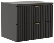 Czarna wisząca szafka ryflowana P4-H62