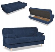 Kanapa sofa Belito rozkładana pojemnik f spania BONELL granatowa sztruks