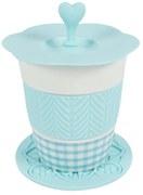 Porcelanowy kubek AQUELLE z silikonowymi dodatkami 280 ml, niebieski