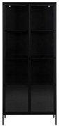 Czarna metalowa witryna Actona Newcastle, wys. 180 cm